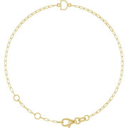 14K Yellow Sans Serif Initial D 6 1/2-7 1/2' Bracelet
