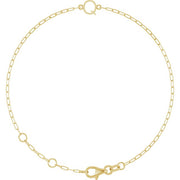 14K Yellow Sans Serif Initial Q 6 1/2-7 1/2' Bracelet