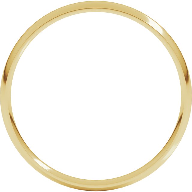 14K Yellow 2.5 mm Ultra-Lightweight Half Round Band Size 10