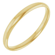 14k Yellow 2 Mm Ultra-lightweight Comfort-fit Half Round Band Size 5.5