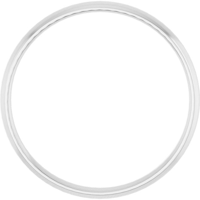 14k White 2 Mm Ultra-lightweight Comfort-fit Half Round Band Size 7