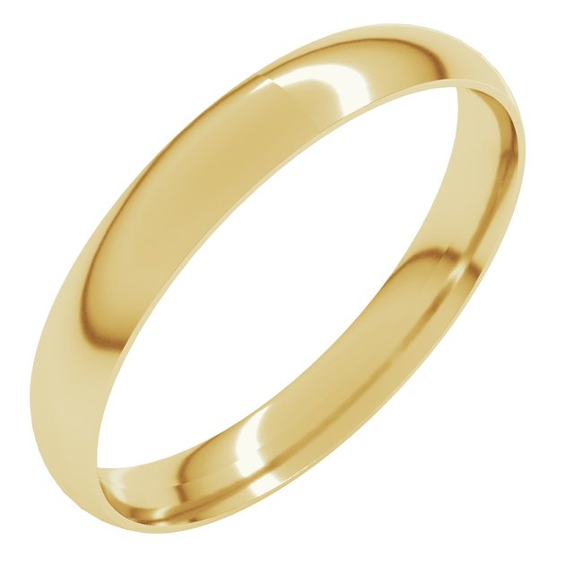 14k Yellow 3 Mm Ultra-lightweight Comfort-fit Half Round Band Size 5