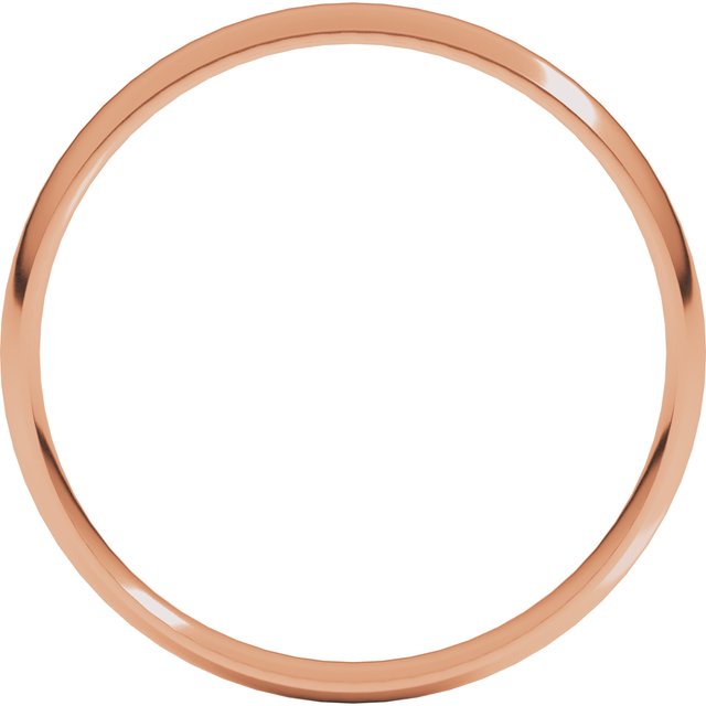 14K Rose 3 mm Ultra-Lightweight Half Round Band Size 7
