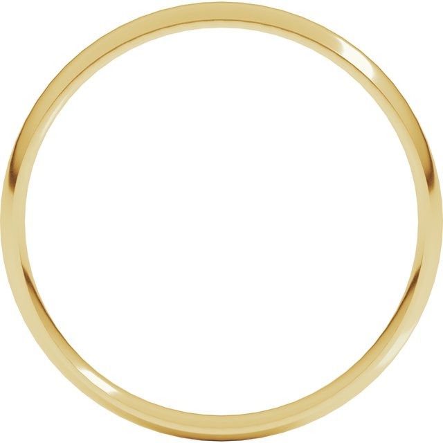 14k Yellow 3 Mm Ultra-lightweight Comfort-fit Half Round Band Size 7.5