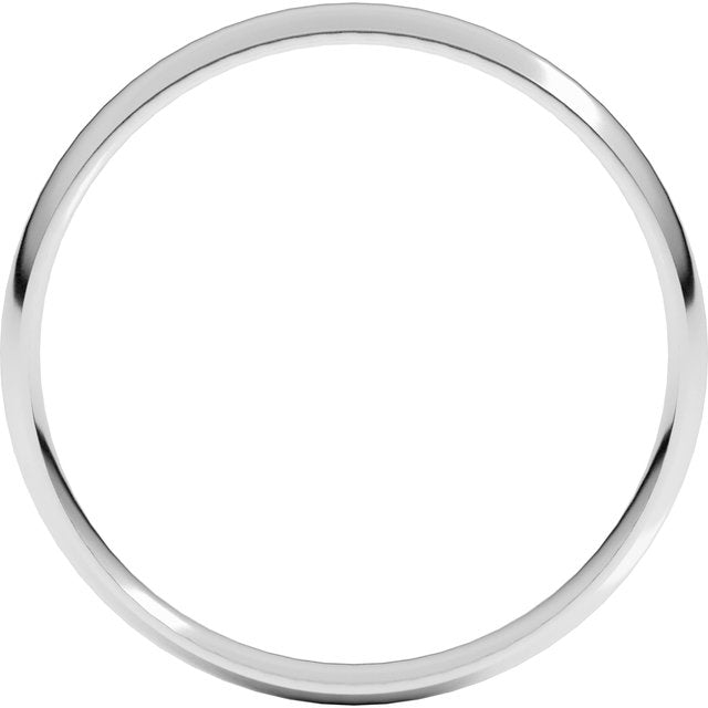 14k White 3 Mm Ultra-lightweight Comfort-fit Half Round Band Size 5.5