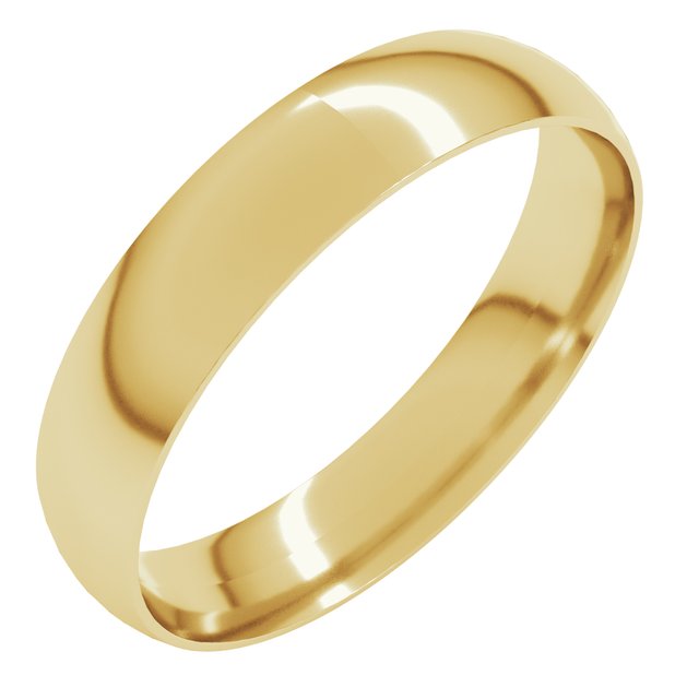 14k Yellow 4 Mm Ultra-lightweight Comfort-fit Half Round Band Size 7