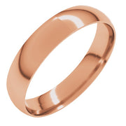 18K Rose 4 mm Ultra-Lightweight Half Round Band Size 6.5