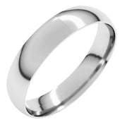 14K White 4 mm Ultra-Lightweight Half Round Band Size 12