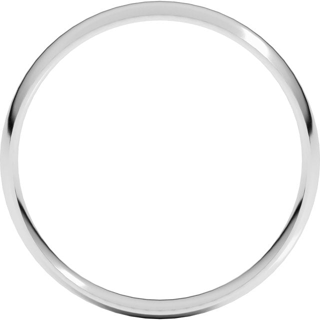 14K White 4 mm Ultra-Lightweight Half Round Band Size 12