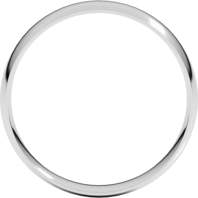 14k White 5 Mm Ultra-lightweight Comfort-fit Half Round Band Size 8.5