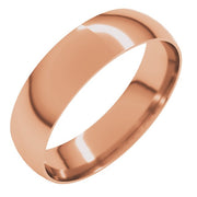 18K Rose 5 mm Ultra-Lightweight Half Round Band Size 10.5