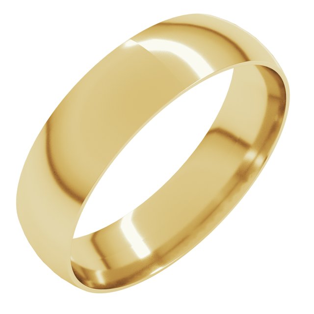 14k Yellow 5 Mm Ultra-lightweight Comfort-fit Half Round Band Size 4