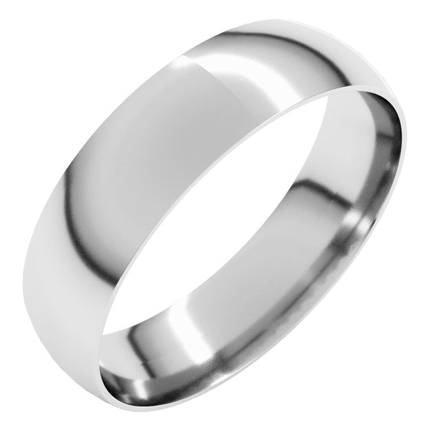 14k White 5 Mm Ultra-lightweight Comfort-fit Half Round Band Size 8.5