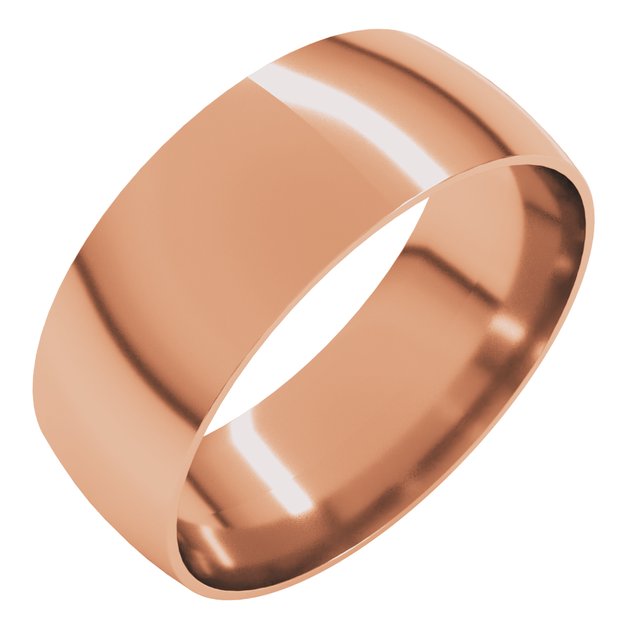 14K Rose 7 mm Ultra-Lightweight Half Round Band Size 9