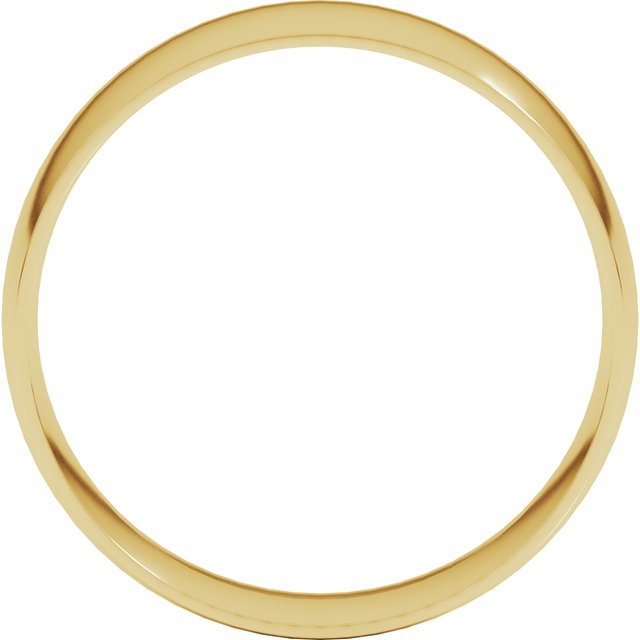 14k Yellow 7 Mm Ultra-lightweight Comfort-fit Half Round Band Size 10
