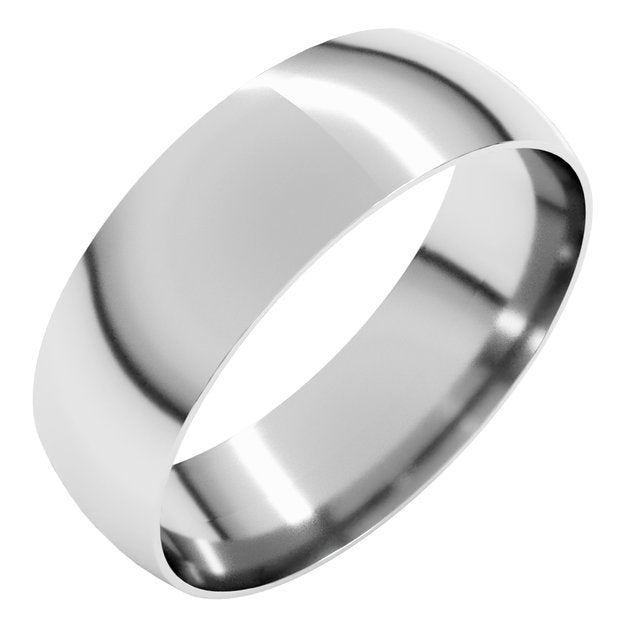 14k White 6 Mm Ultra-lightweight Comfort-fit Half Round Band Size 9.5