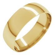 14k Yellow 6 Mm Ultra-lightweight Comfort-fit Half Round Band Size 8.5