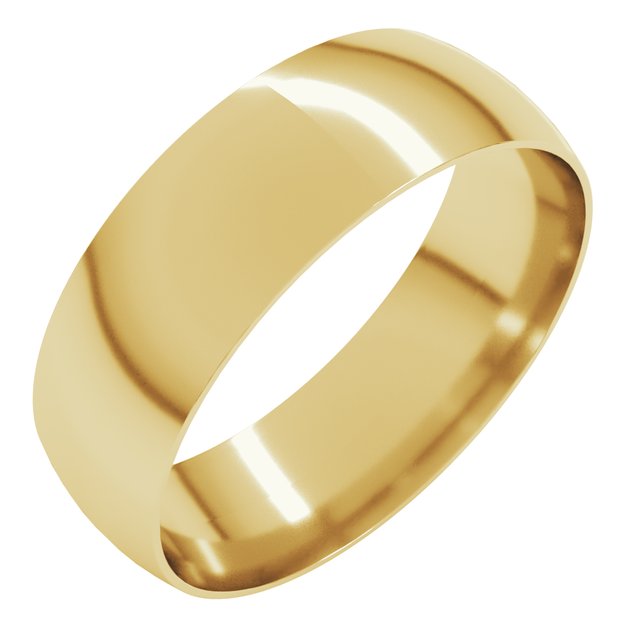 14k Yellow 6 Mm Ultra-lightweight Comfort-fit Half Round Band Size 8.5