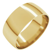 14K Yellow 8 mm Ultra-Lightweight Half Round Band Size 11