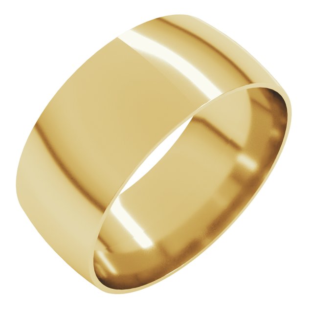 14k Yellow 8 Mm Ultra-lightweight Comfort-fit Half Round Band Size 7.5