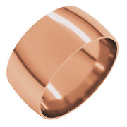 14k Rose 9 Mm Ultra-lightweight Comfort-fit Half Round Band Size 11