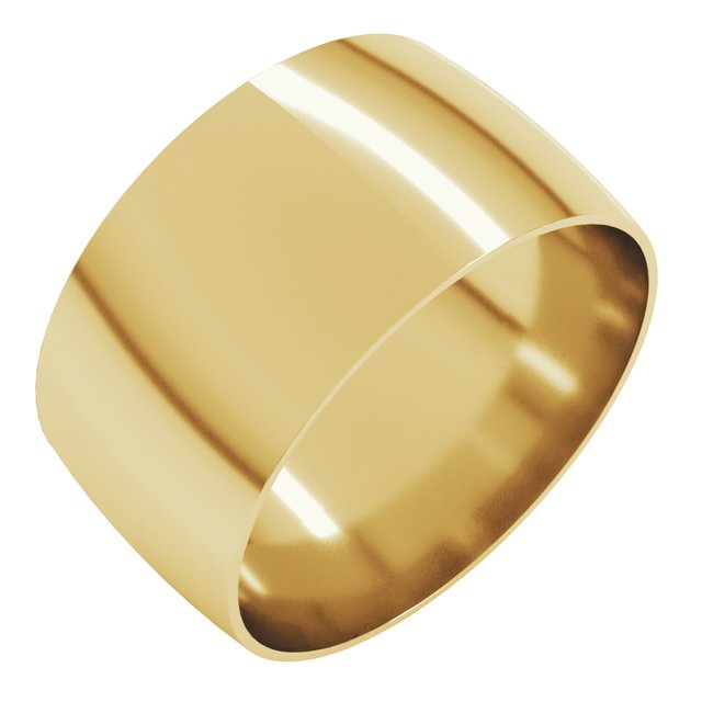 14K Yellow 10 mm Ultra-Lightweight Half Round Band Size 7.5