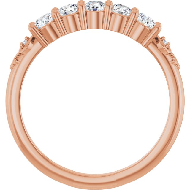 14K Rose 1/2 CTW Natural Diamond Anniversary Band