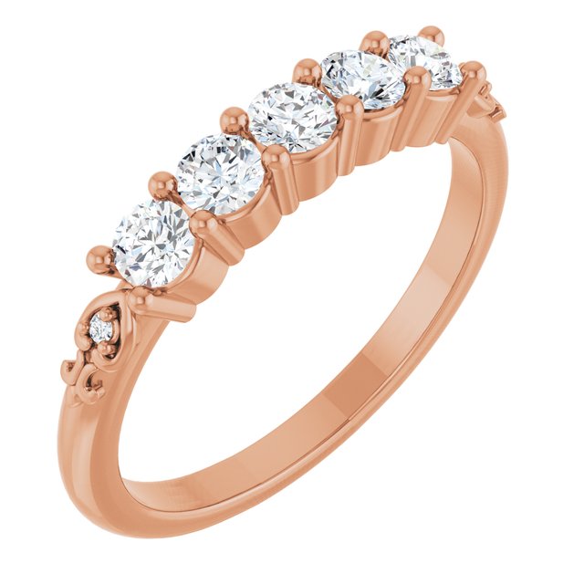 14K Rose 1/2 CTW Natural Diamond Anniversary Band