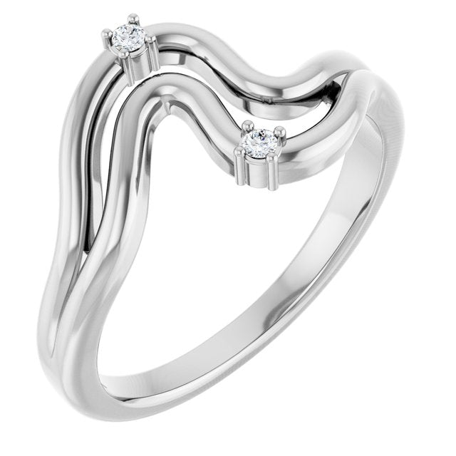 14K White .03 CTW Natural Diamond Ring
