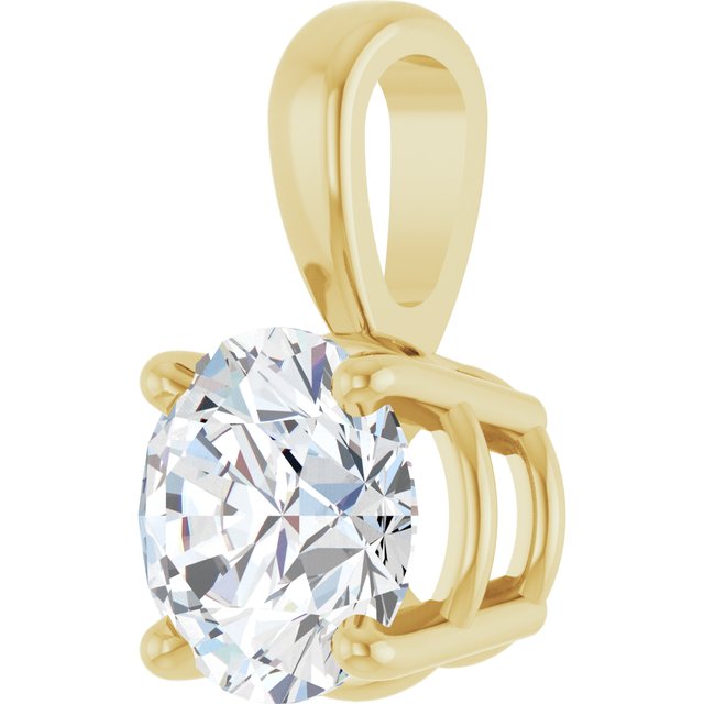 14k Yellow 3/4 Ct Lab-grown Diamond Pendant