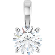 14K White 3/4 CT Lab-Grown Diamond Pendant