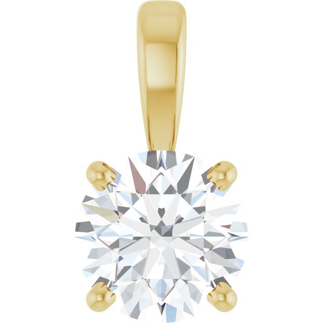 14k Yellow 3/4 Ct Lab-grown Diamond Pendant