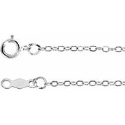 14K White 1.3 mm Flat Cable 16' Chain