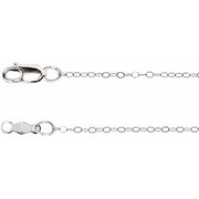 14K White 1 mm Flat Cable 20' Chain