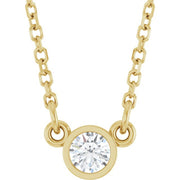 14K Yellow 1/10 CT Lab-Grown Diamond Solitaire 18' Necklace
