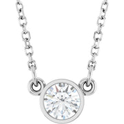 Sterling Silver Stuller Lab-Grown Moissanite Solitaire 18' Necklace