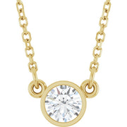 14K Yellow 1/4 CT Lab-Grown Diamond Solitaire 18' Necklace