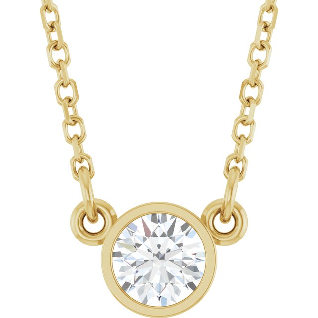 14K Yellow 1/4 CT Lab-Grown Diamond Solitaire 18' Necklace