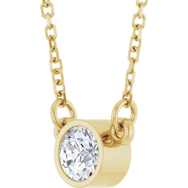 14K Yellow 1/4 CT Lab-Grown Diamond Solitaire 18' Necklace