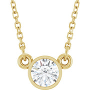 14K Yellow 1/3 CT Natural Diamond Solitaire 18' Necklace
