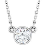 14K White 1/2 CT Lab-Grown Diamond Solitaire 18' Necklace