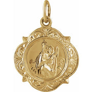 14K Yellow 12 mm Scapular Medal