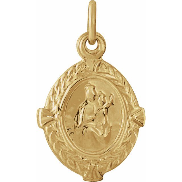 14K Yellow 12x9 mm Scapular Medal