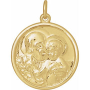14k Yellow 22 Mm St. Joseph Medal