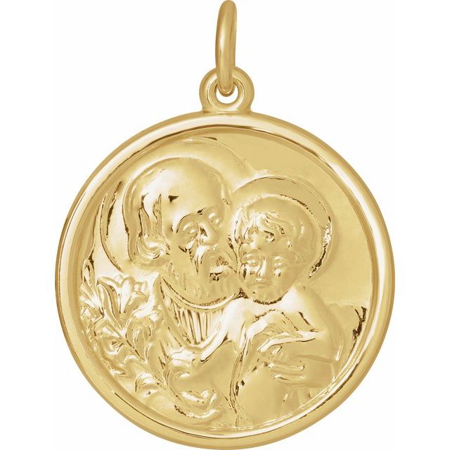 14k Yellow 22 Mm St. Joseph Medal