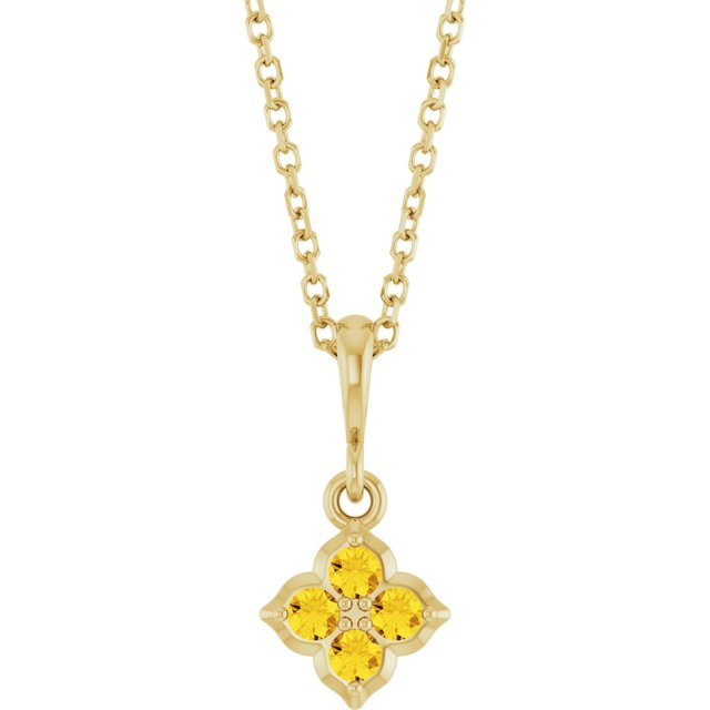 14K Yellow Lab-Grown Yellow Sapphire 16-18' Necklace