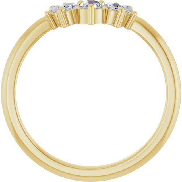 14k Yellow 1/6 Ctw Natural Rose-cut Diamond Contour Band