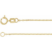 14K Yellow 1 mm Diamond-Cut Anchor 7' Chain