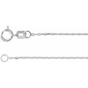 14K White 1 mm Diamond-Cut Anchor 7' Chain