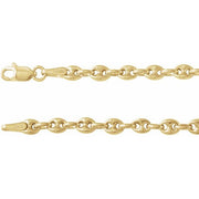 14K Yellow 3.8 mm Hollow Puffed Anchor 16' Chain